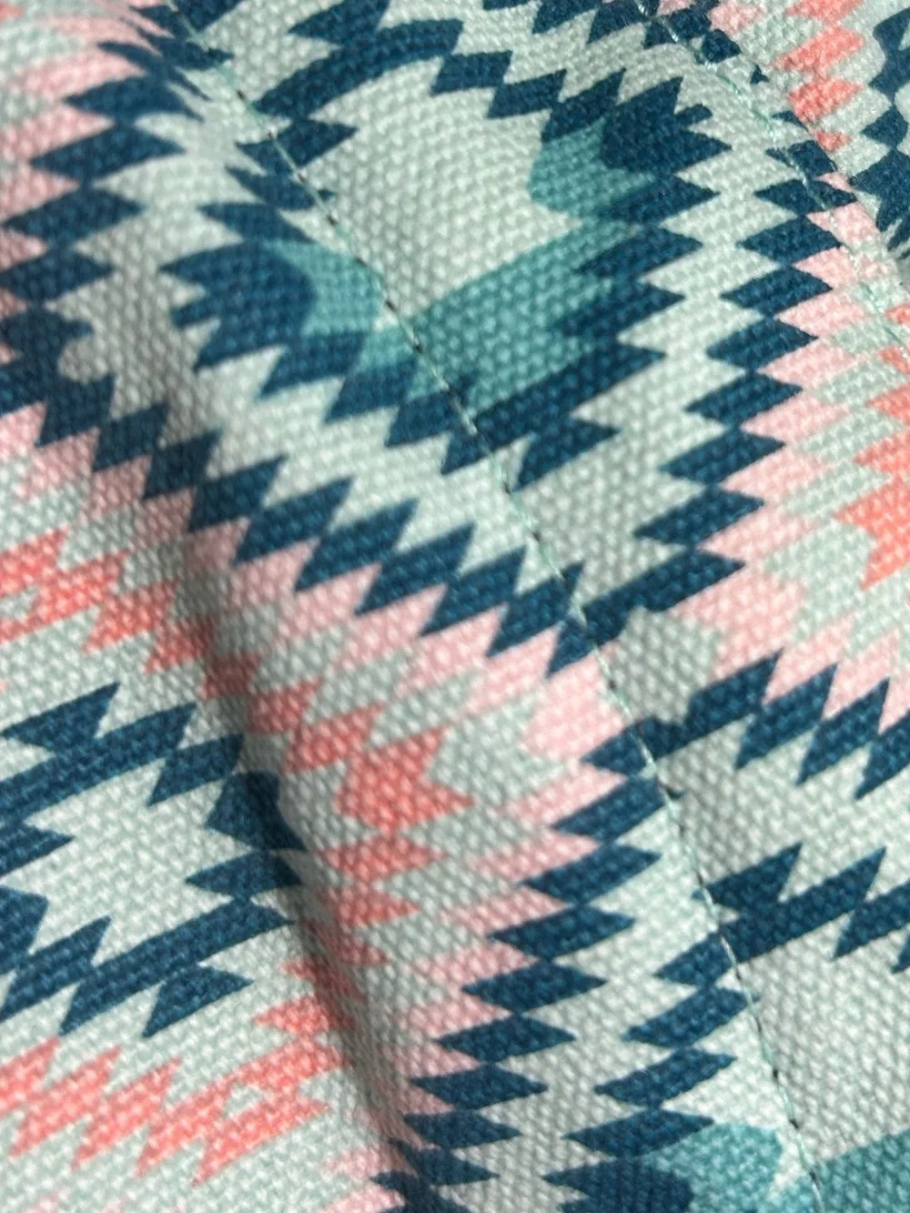 KAVU Rope Bag Sunset Diamond Teal Pink Aztec Sling Bag